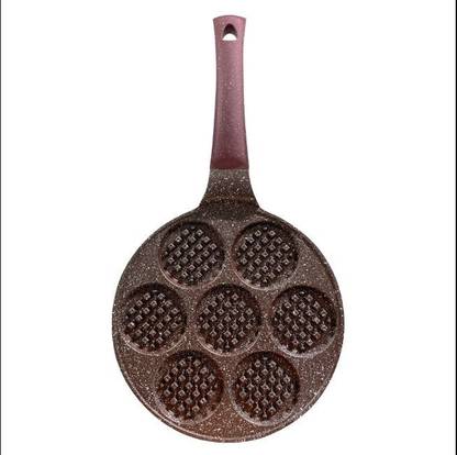 AL ATASH 7-Hole Mini Waffle Maker Pan, Portable NonStick Pancake Pan, Omelette Frying Pan Waffle Maker