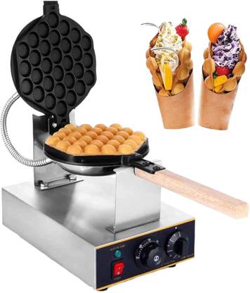 GURUBHAI EQUIPMENTS Commercial Bubble Waffle Maker – 1400W Non-Stick Egg Waffle Machine Waffle Maker
