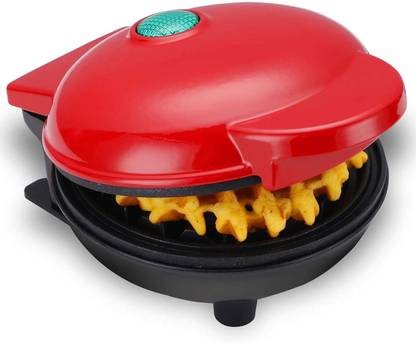 Wengvo Mini Waffle Maker 4 Inch- 350 Watts: Stainless Steel Non-Stick Electric Iron Machine for Individual Belgian Waffles, Pan Cakes, Paninis or Other Snacks Waffle Maker