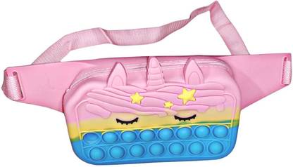 AAHANSHOPPE SUPER CUTE UNICORN SILICINE POPIT WAIST POUCH FREE SIZE RANDOM MULTICOLOUR UNICORN WAIST POUCH