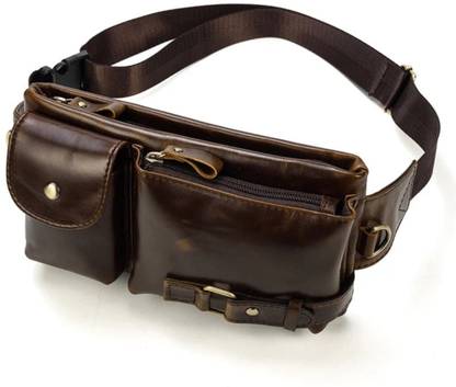 FLIXMINT - Men Waist Pouch - Genuine Leather Pouch - Leather Waist Pouch