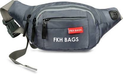 fkhbags fluffi dark grey waist bag Elegant Style Travel Pouch Passport Holder with Adjustable Strap belt bag