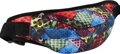 ZnW 3-Zip Fancy travel waist bag multicolor barfi cut Waist Bag