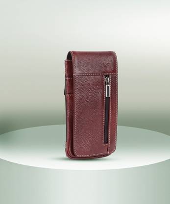 LEATHER LEAF 100% Genuine Leather Holster Pouch Case with Belt Loop and Clip | Waist Bag Belt Pouch for Mobile Phone Upto 6.5 inches, Tools, Card, Powerbank Holder