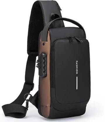 MXSOLD Trendy Bag for Men with USB Port & Security Lock Sling / Crossbody Shoulder Bag