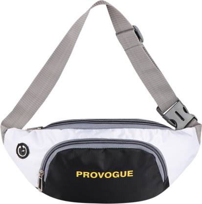 PROVOGUE Stylish Chest Crossbody Travel Bags Fanny Pack |Waist Pouch(W.B-007-Black-White) Waist Bag