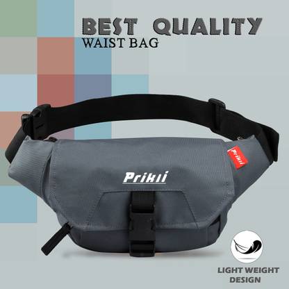 prikli Document Phone Belt Sport Bag for Men and Women travel waist bag(Dark grey) Waist Bag for Men Women,Stylish Chest,Fanny Pouch,Belt Sport Bag Hiking,Trekking