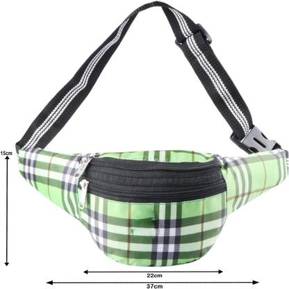 ROCKZONE Check Green waist bag for men&Women Waist bag