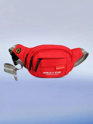 Worldstar fluffy red waist Fanny Pack for Travel Bags Hiking Trekking