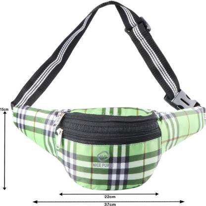 Nice Purse Check Green Polyester Waist Bag-08 Waist Bag