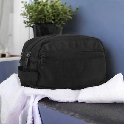 travooz Black Double Zipper Multi Purpose Utility Pouch for Men & Women Small Travel Bag MULTIPURPUSE