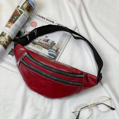 Tinsico Waist Bag, Chest Shoulder Fanny Pouch with 4-Zipper Pockets,Adjustable Belt Waist Bag