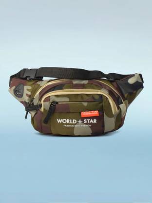 Worldstar fluffy army waist bag Fanny Pack for Travel Bags Hiking Trekking