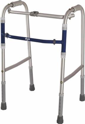 VISSCO Dura Reciprocal Walker (Aluminium) Foldable, Light Weight & Adjustable Height Walking Stick