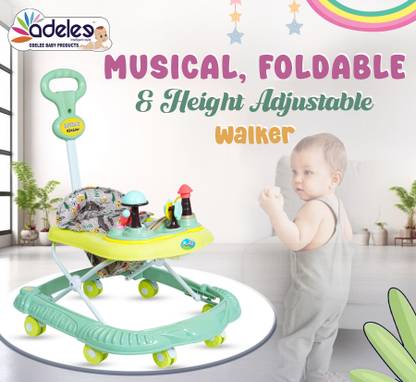 ODELEE Musical Activity Walker With Parent Rod