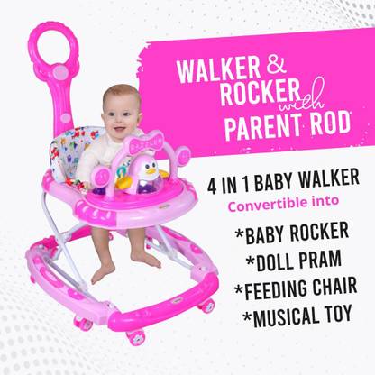 AMARDEEP Musical 3-in-1 Walker With Parent Rod