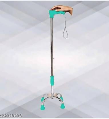 Jindal enterrprises 4 Leg Strong Walking Stick for Old People Adjustable Walking Stick
