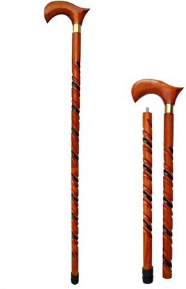 RanaCreation Wooden walking stick in 2fold rassa jalai Walking Stick