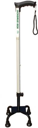KDS SURGICAL 4 Leg Beige Black Height Adjustable For Unisex With Support Walking Stick