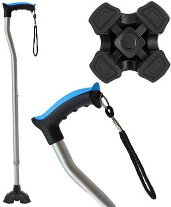 MCP Thunder Bolt Big Shoe Self Standing Aluminium Walking stick for Old People Walking Stick