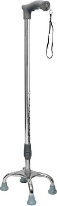 KBG Surgical 4 Leg Crome Grey Dori Height Adjustable Walking Stick