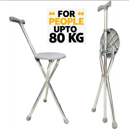 Vaishnavi Auto Solution Walking Support with Seat ,Lightweight,Comfortable,Portable Stick Chair(P-1) Walking Stick