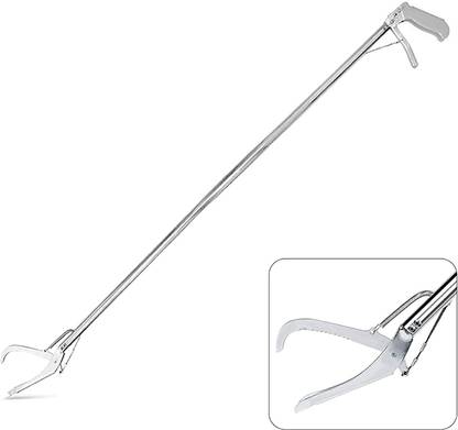 Robustt Long Arm Stainless Steel Snake Catcher Stick|Snake picker tool|Fixed Length Body Walking Stick