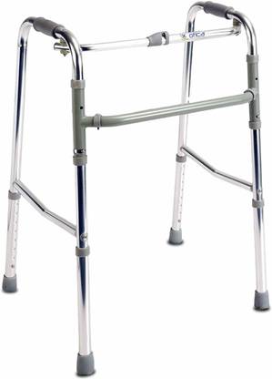 OTICA Foldable Walker for Adults with reciprocal system and height adjustment(Premium) Walking Stick