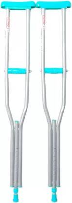 KENKO mobility Height Adjustable & Lightweight Axillary/Underarm Crutches With Spring Support Walking Stick