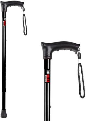 CHEVALIER Adult Walking Cane Support Stick for Men/Women/Old Age People, Steel, Height Adjustable - Black, CHEWSIB01 Walking Stick
