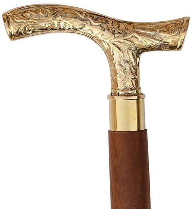 Hasan Handicraft RASS WOODEN CANE UNISEX WALKING STICK ANTIQUE Movies Props E Walking Stick