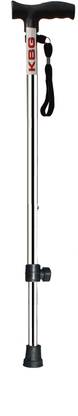 KBG Surgical 1 Leg Chrome With Extra Hand Support Height Adjustable Walking Stick