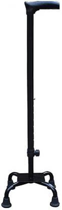 MUBBA 4 Leg Walking Sticks Height Adjustable Iron Stick Quadripod Chrome Walking Stick