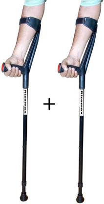 rizemax 2pc space black adult elbow crutch walking stick with height adjust light weight Walking Stick
