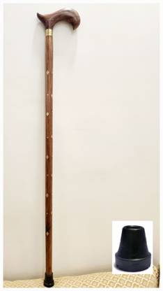 Sanvi Creation Mart Comfortable and adjustable walking cane handle stick 36 inches with base rubber Walking Stick