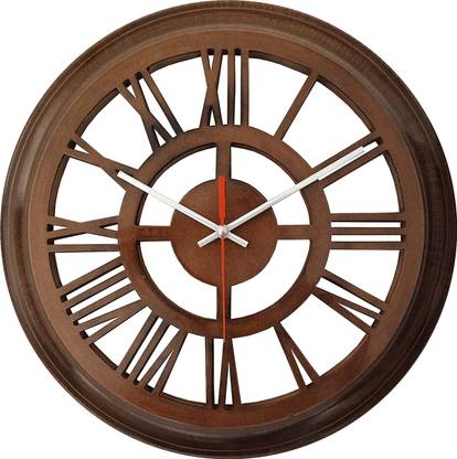 smart art wood carving Analog 40 cm X 40 cm Wall Clock