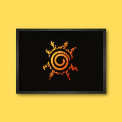 LAMRON Naruto Nine Tail Seal Flag Wall Decoration Art Framed Poster