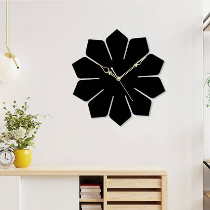 DHAMAKA COLLECTION FLOWER SHAPE CLOCK BLACK