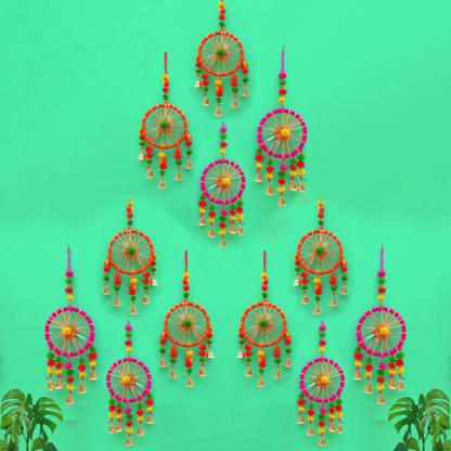 CraftVatika Handmade Wall Hanging Decorative Items for Diwali Home Wedding Function Pack of 12