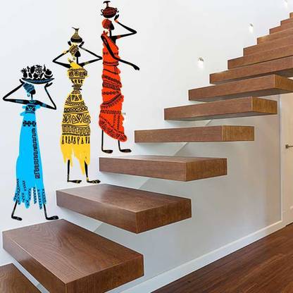 CAVE ART African Tribal Beautiful Womens Staircase Decal Wall Stickers For Home - CA121