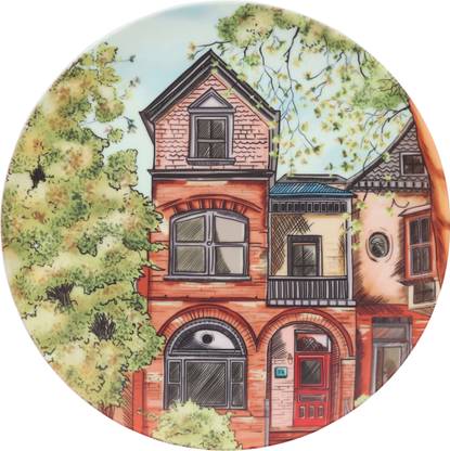 KOLOROBIA Architecture Victorian Houses Decorative Wall Plate 10 Inches