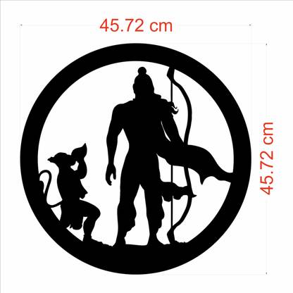 ARTCASM Lord Shree Ram With Hanuman Ji Backlight Mandala Neon Art