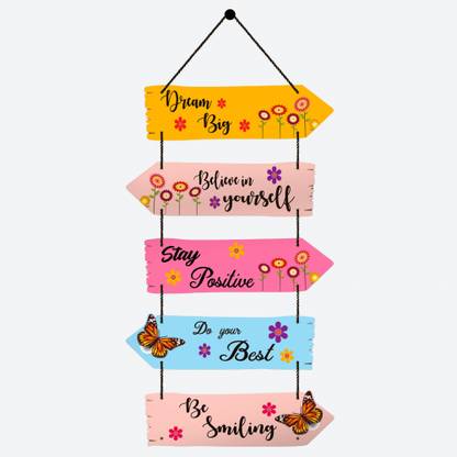 Home Delight Dream Big Positive Quotes Wooden Wall Hanging for Home Decor|Gift Item