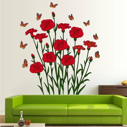 WALL STICKS Red - Flower - Tree - Branch - Butterfly - Decor- Wall Sticker - CG169