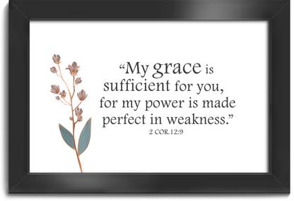 ELBEN CREATIVES My Grace is sufficient for you - 2 Corinthians 12.9 Bible Verse Photo Frame