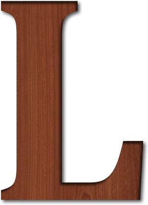 Chalk My Theme 5 Inch Large Wooden Letter L in Wood Brown Color