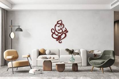 Fab Creations Beautiful Ganesha Wood Statue Wall Décor for Home Decoration Office Hotel Decor