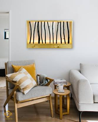 houseupgrade Handmade Tree Branch Design Hanging Wall Decor, Wall Art, Wall Panel, With LED