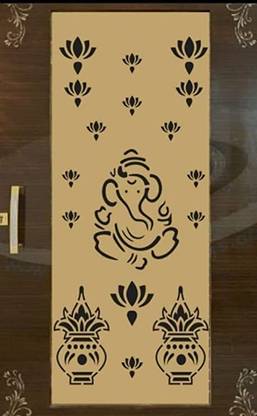 Glimpsekart MDF Wood Wpc Ganesh Ji Jali Room Divider/Wooden Partition/Wooden