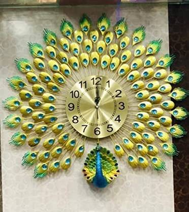 HOME DECOR HANDICRAFTS PEACOCK HEAD WALL CLOCK